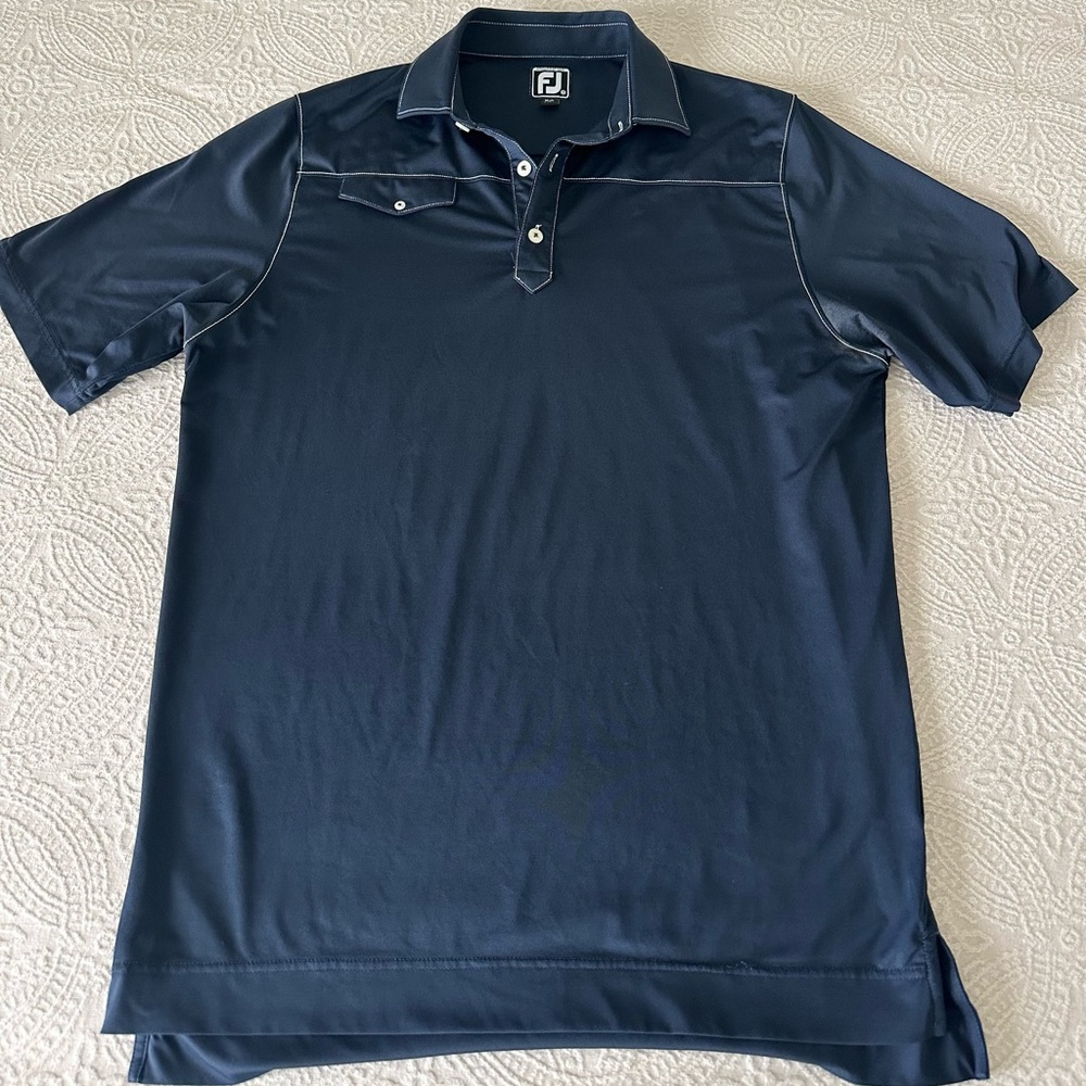 Men’s FJ Footjoy Polo Golf Short Blue Navy Medium